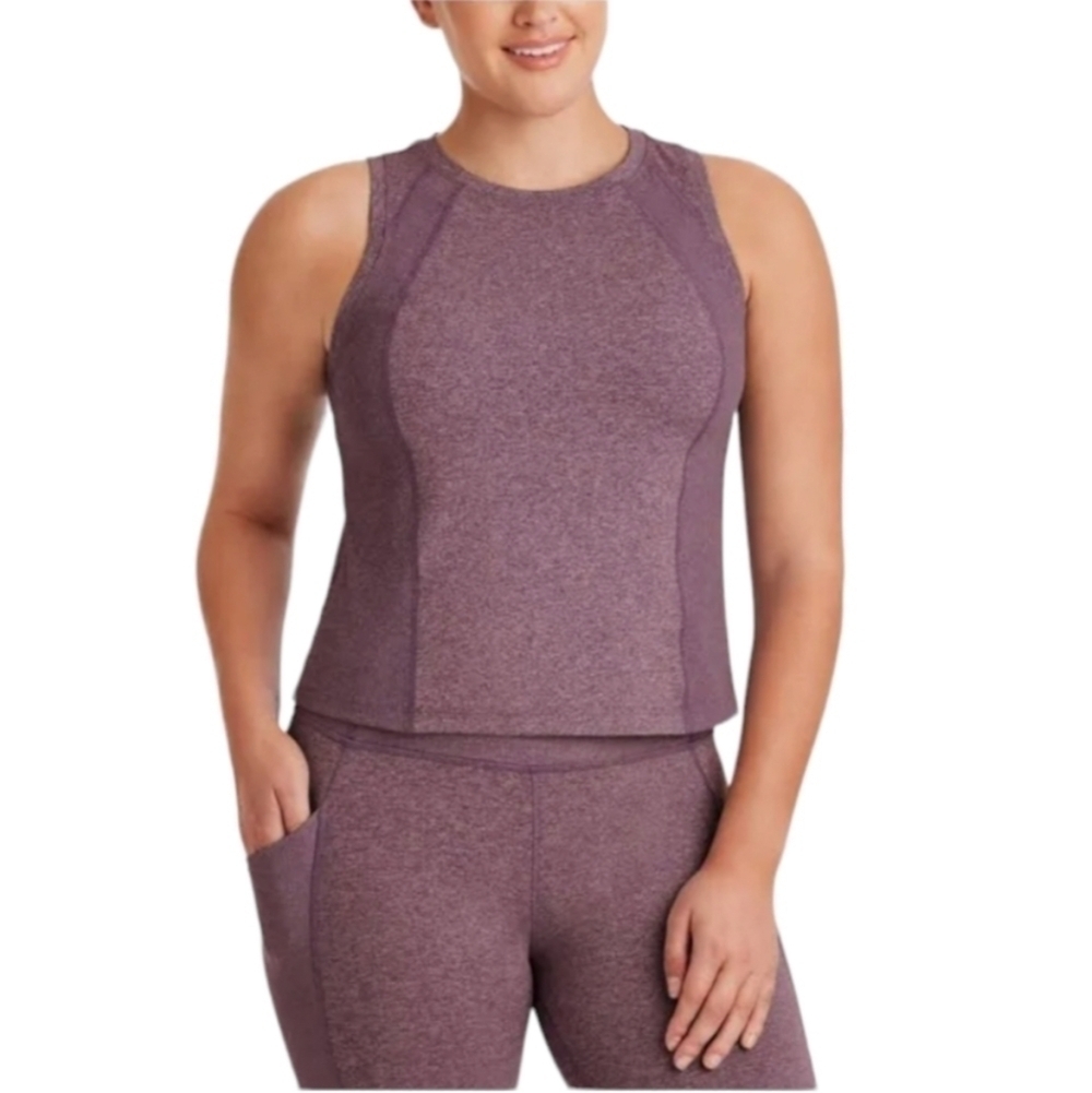NWT Member's Mark Soft Ribbed Purple Workout Athletic Tank sz S